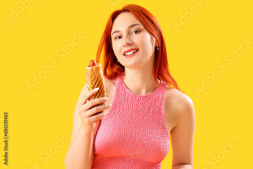 Beautiful young woman with ...