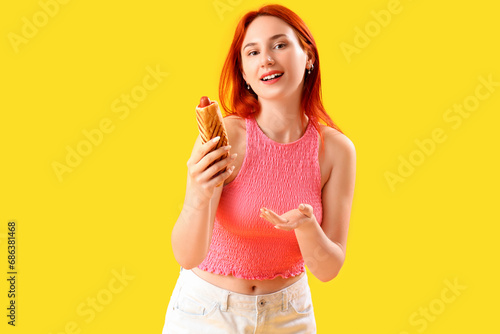 Beautiful young woman with ...