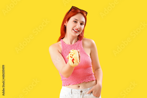 Beautiful young woman with ...