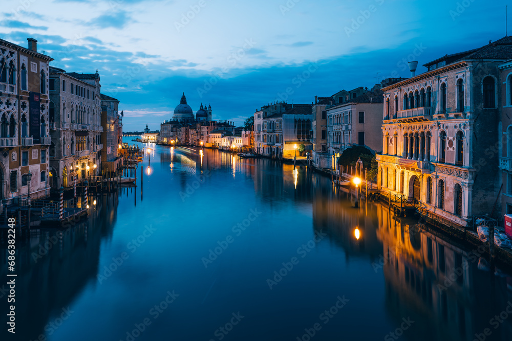 Venetian Nightscape: Shadows and Reflections in Silence