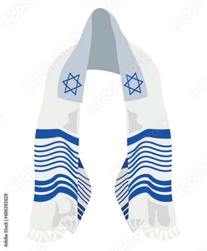 jewish tallit of blue color