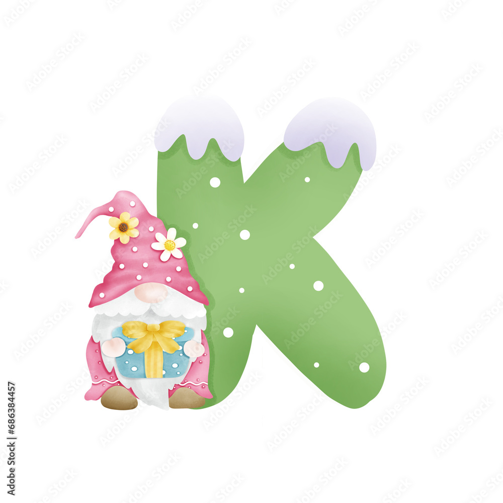 Naklejka premium Alphabet letter K