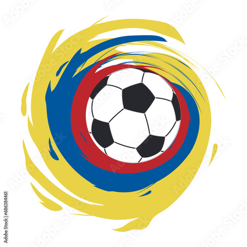 soccer colombia ball emblem