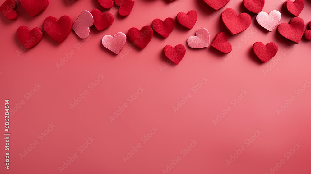 Hearts on a pink background, Valentin's day Hearts on a pink background, Valentin's day