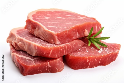 Fresh raw beef captured in isolation against a white background for clarity