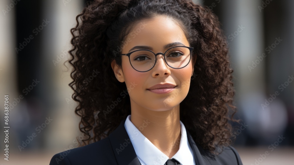 Professional woman wearing glasses and a suit. Professional woman wearing glasses and a suit.