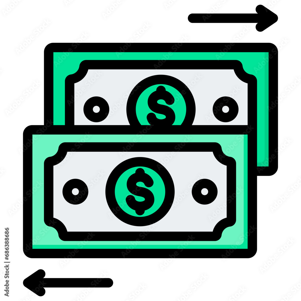 Transaction Outline Color Icon Transaction Outline Color Icon