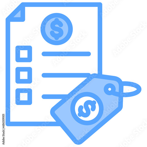 Price List Blue Icon