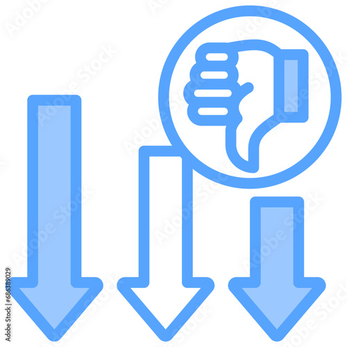 Disadvantage Blue Icon