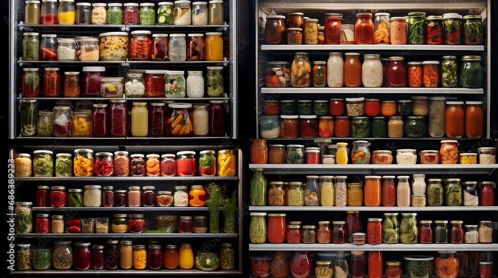 A well-organized refrigerator door filled with jars of condiments.