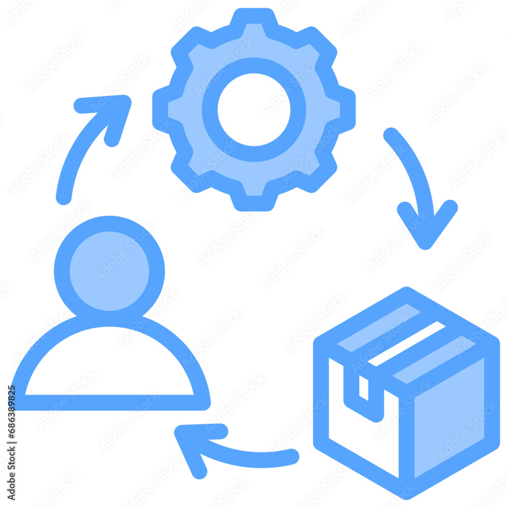 Internal Process Blue Icon Internal Process Blue Icon