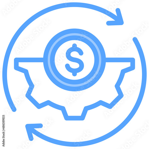 Efficiency Blue Icon