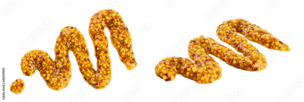 french mustard isolated on white background with full depth of field. Top view. Flat lay. french mustard isolated on white background with full depth of field. Top view. Flat lay.