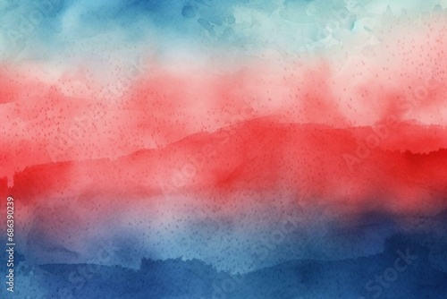 Background with gradient of red and blue watercolor, perfect for 4th of July digital projects. Generative AI photo