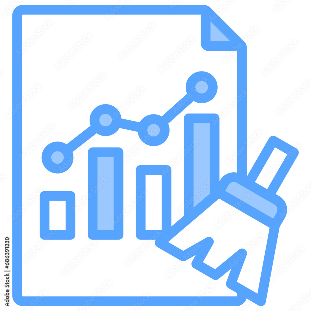 Data Cleaning Blue Icon