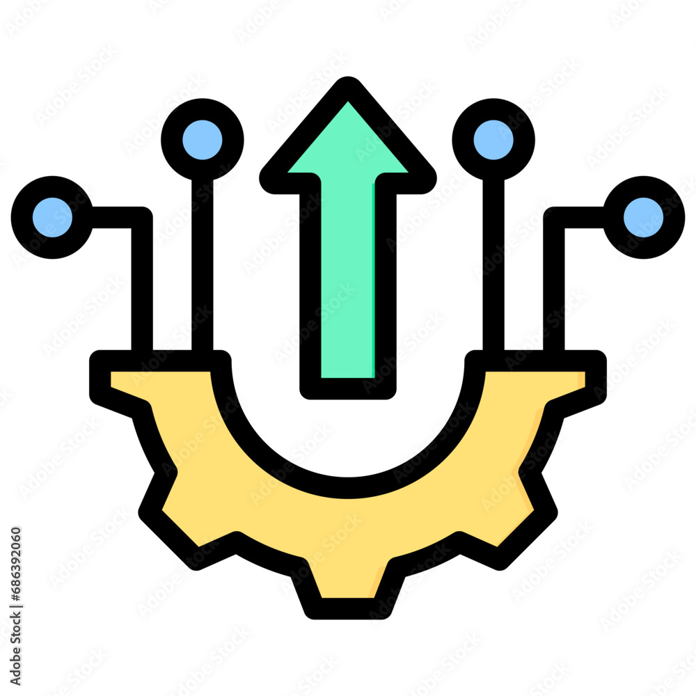 Technology Development Outline Color Icon Technology Development Outline Color Icon