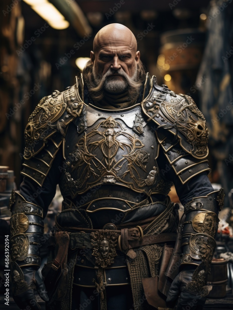 A knight clad in gleaming armor, a symbol of chivalry and valor, standing resolute and ready for noble quests. A knight clad in gleaming armor, a symbol of chivalry and valor, standing resolute and ready for noble quests.