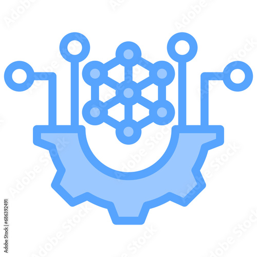 Nano Technology Blue Icon