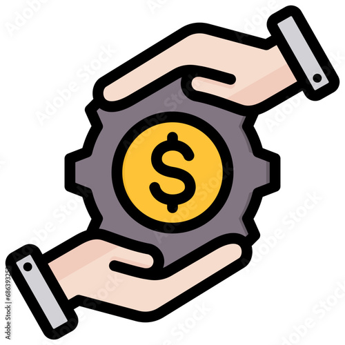 Save Money Outline Color Icon