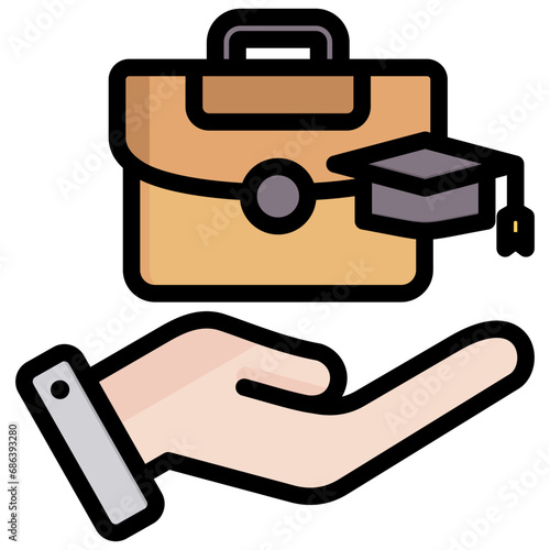 Unpaid Internship Outline Color Icon