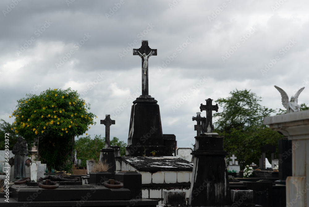 View of the Campo Santo cemetery in the city of Salvador, Bahia.