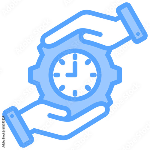 Save Time Blue Icon