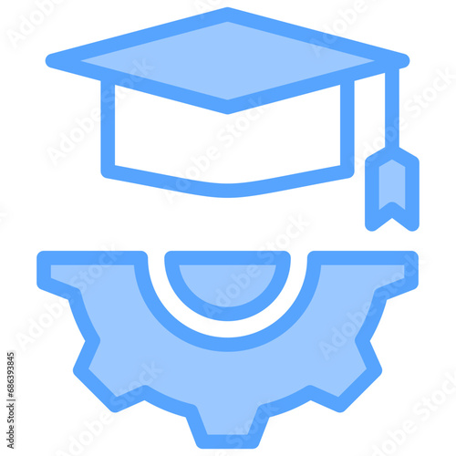 Vocational School Blue Icon
