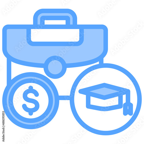 Paid Internship Blue Icon