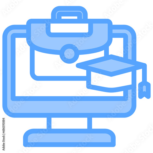 Virtual Internship Blue Icon