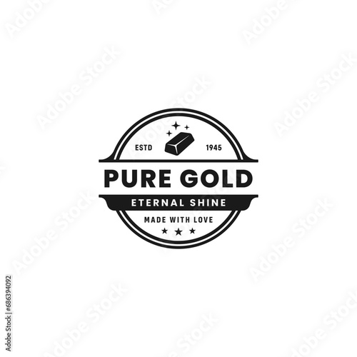 Pure gold logo or Gold bar logo vector isolated in flat style. Pure gold logo for apps, websites, print design, element design, products, and more about pure gold.
