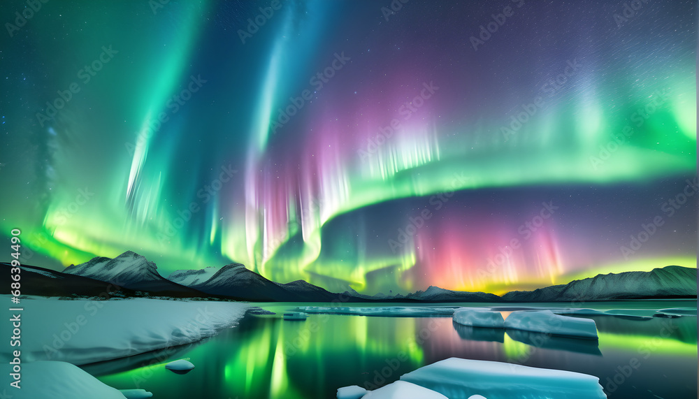 Enchanting Splendor: Captivated by the Beauty of the Northern Lights - The Magical Glow and Aesthetic Wonders of the Aurora.(Generative AI)