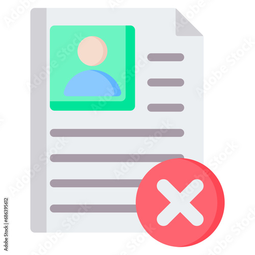 Rejected Applicant Flat Icon