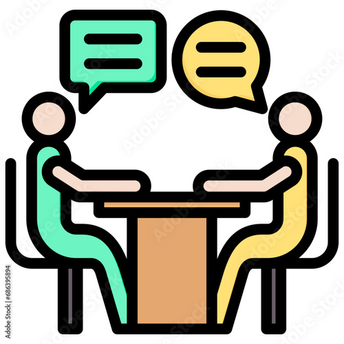 Interview Outline Color Icon