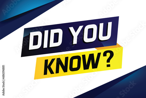 Did you know ? word concept vector illustration and 3d style, landing page, template, ui, web, mobile app, poster, banner, flyer, background, gift card, coupon, label, wallpaper