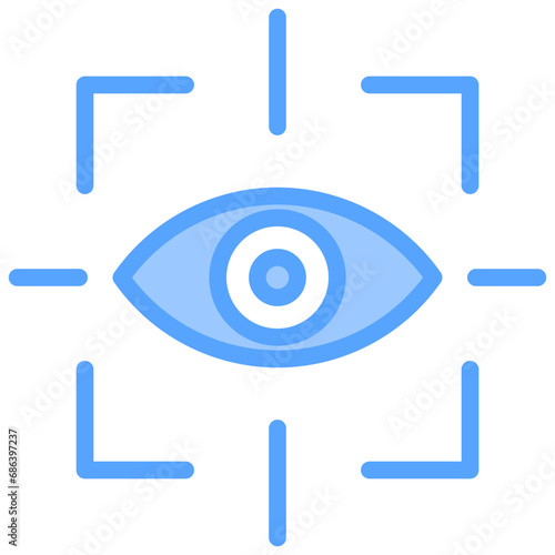 Eye Tap Blue Icon