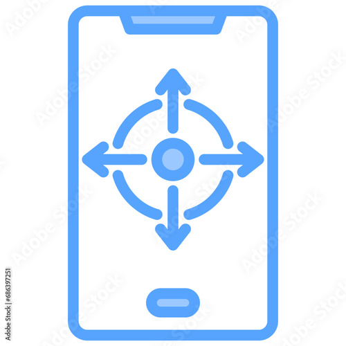 Smartphone Gyroscope Blue Icon