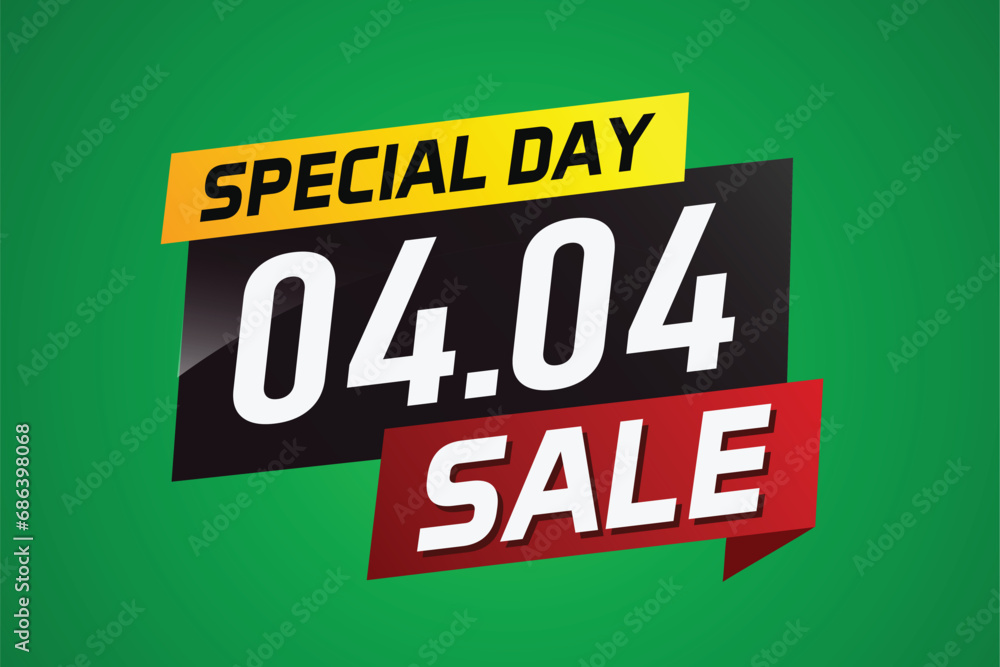 4.4 Special day sale word concept vector illustration with ribbon and 3d style for use landing page, template, ui, web, mobile app, poster, banner, flyer, background, gift card, coupon 4.4 Special day sale word concept vector illustration with ribbon and 3d style for use landing page, template, ui, web, mobile app, poster, banner, flyer, background, gift card, coupon