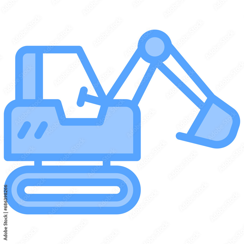 Excavator Blue Icon Excavator Blue Icon