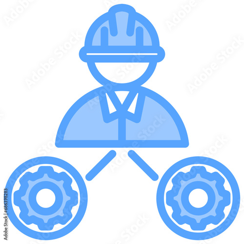 Subcontractor Blue Icon
