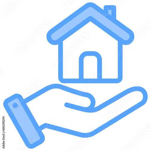 Property Developer Blue Icon