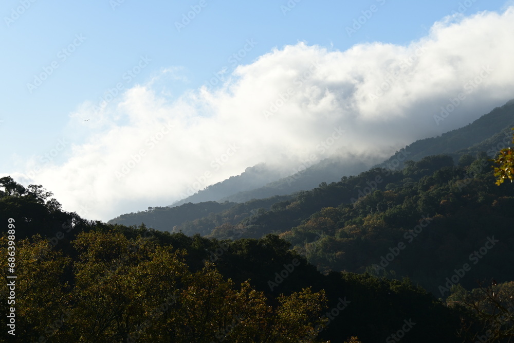 clouds over the mountains