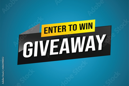 giveaway enter and win word vector illustration 3d style for social media landing page, template, ui, web, mobile app, poster, banner, flyer, background, gift card, coupon, label, wallpaper