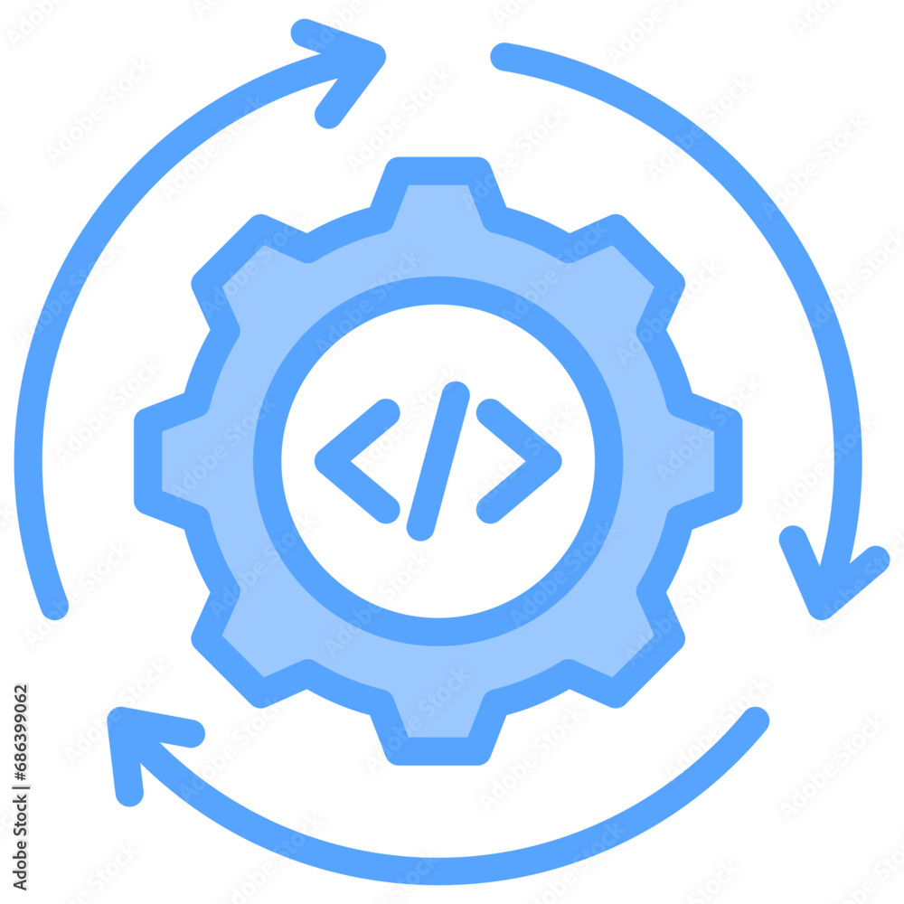 Continuous Integration Blue Icon Continuous Integration Blue Icon