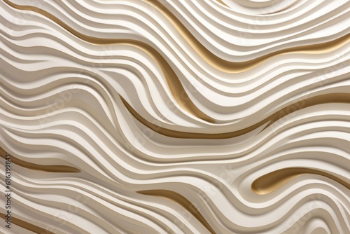  Abstract carved lines in gold and soft beige colors. An abstract background with random lines in warm tones. 3D rendering.