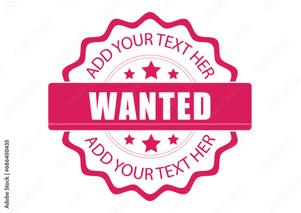 Obraz premium Wanted Stamp Icon Illustration