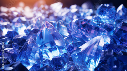 Beautiful shiny crystals sapphires background, blue sapphire gems wallpaper hd photo