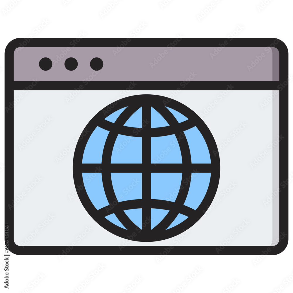 Browser Outline Color Icon