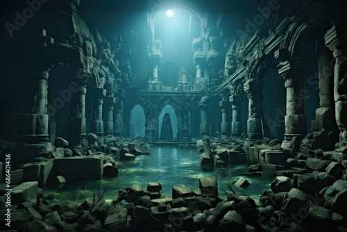 Atlantis. Lost Civilization of Atlantis.Undersea Ruins. Ruins of the Atlantis. The lost underwater city. 