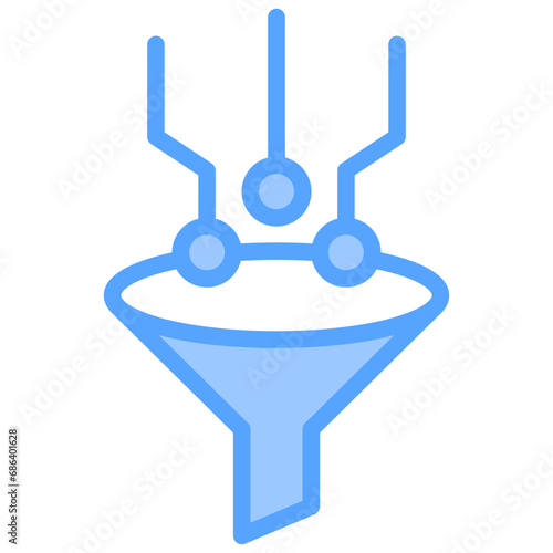 Traffic Filtering Blue Icon