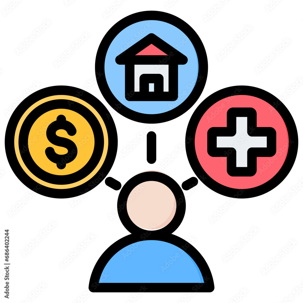 Employee Benefits Outline Color Icon Employee Benefits Outline Color Icon